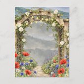 Wildflower Garden Arbor Rustic Floral Information エンクロージャーカード (裏面)
