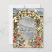 Wildflower Garden Arbor Rustic Wedding 返信カード (正面)