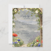 Wildflower Garden Arbor Rustic Wedding 返信カード (裏面)