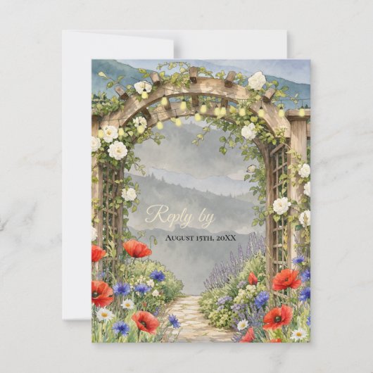 Wildflower Garden Arbor Rustic Wedding 返信 (正面)