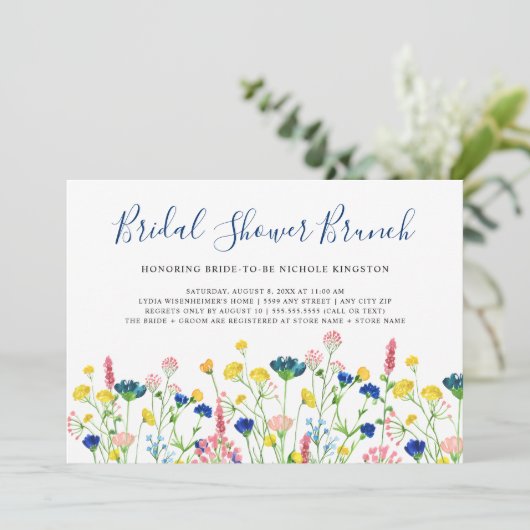 Wildflower Garden Bridal Shower Brunch Invitation 招待状 (スタンド正面)
