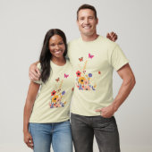 Wildflower Garden & Butterflies フォークアート Tシャツ (ユニセックス)