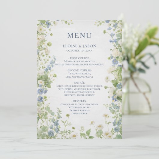  Wildflower Garden Chic Wedding Menu メニュー (スタンド正面)