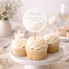 Wildflower Garden Cupcake Topper ラウンドシール
