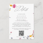 Wildflower Garden Elegant QR Code Wedding Details エンクロージャーカード (正面)