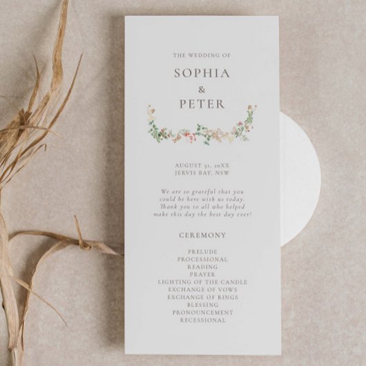 Wildflower Garden Floral Ceremony Program