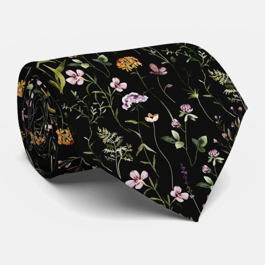 Wildflower Garden Floral Pattern  ネクタイ (ロール)