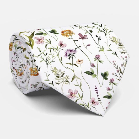 Wildflower Garden Floral Pattern  ネクタイ (ロール)