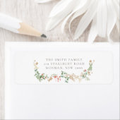 Wildflower Garden Floral Return Address Label ラベル (インサイチュ)