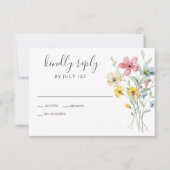 Wildflower garden Floral Wedding RSVP Card (正面)