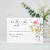 Wildflower garden Floral Wedding RSVP Card (スタンド正面)