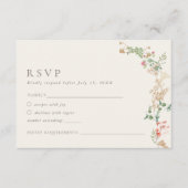 Wildflower Garden Floral Wedding RSVP Card エンクロージャーカード (正面)