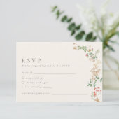 Wildflower Garden Floral Wedding RSVP Card エンクロージャーカード (スタンド正面)