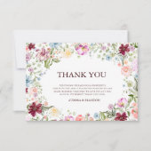 Wildflower Garden Floral Wedding Thank You Card サンキューカード (正面)