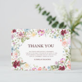 Wildflower Garden Floral Wedding Thank You Card サンキューカード (スタンド正面)
