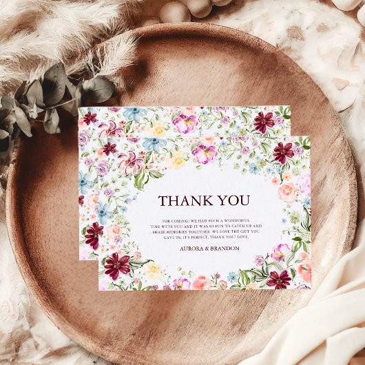 Wildflower Garden Floral Wedding Thank You Card サンキューカード