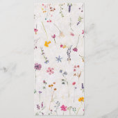 Wildflower Garden Modern Floral Blush Pink Wedding メニュー (裏面)