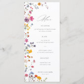 Wildflower Garden Modern Floral Elegant Wedding メニュー (正面)