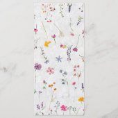 Wildflower Garden Modern Floral Ivory Chic Wedding メニュー (裏面)