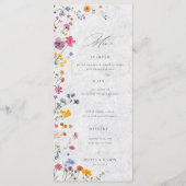 Wildflower Garden Modern Floral Ivory Chic Wedding メニュー (正面)