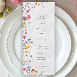 Wildflower Garden Modern Floral Ivory Chic Wedding メニュー
