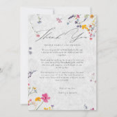 Wildflower Garden Modern Ivory Arch Photo Wedding サンキューカード (正面)