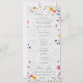 Wildflower Garden Modern Ivory Wedding Program (裏面)