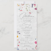 Wildflower Garden Modern Ivory Wedding Program (正面)