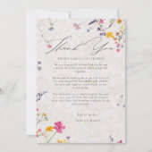 Wildflower Garden Modern Pink Blush Arch Wedding サンキューカード (正面)