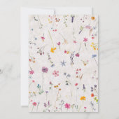 Wildflower Garden Modern Pink Wedding Announcement 招待状 (裏面)