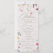 Wildflower Garden Modern Pink Wedding Program (正面)