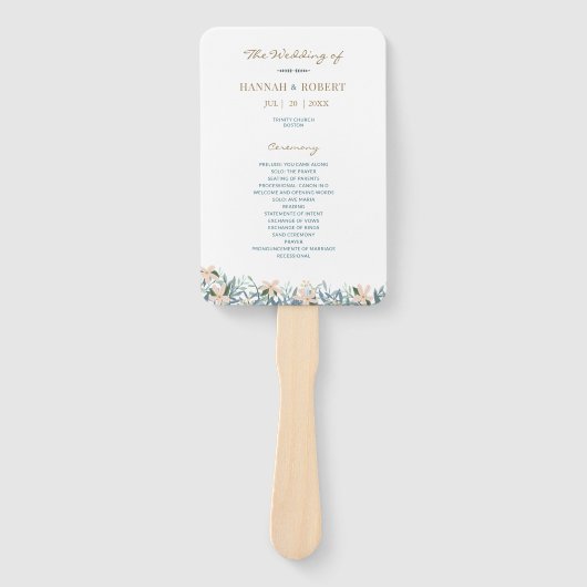 Wildflower Garden Outdoor Wedding Fan Program ハンドファン (正面)