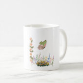 Wildflower Garden & Pink Butterfly Mug – Vintage F コーヒーマグカップ (正面右)
