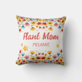 Wildflower Garden Plant Mom Throw Pillow クッション (正面)