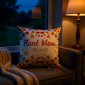 Wildflower Garden Plant Mom Throw Pillow クッション