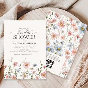 Wildflower Garden QRコードレジストリーブライダルシャワー 招待状