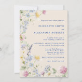 Wildflower Garden QRコード両面結婚式 招待状 (正面)