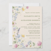 Wildflower Garden QRコード両面結婚式 招待状 (正面)