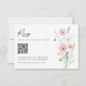 Wildflower Garden QR Code Wedding RSVP Card (正面)