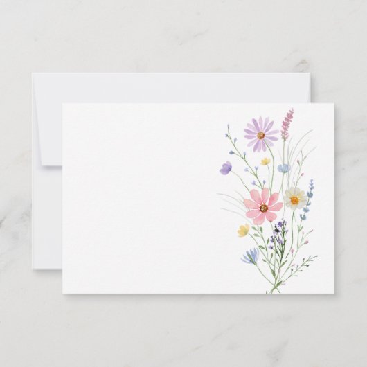 Wildflower Garden QR Code Wedding RSVP Card (裏面)