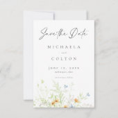 Wildflower Garden Rustic Floral Photo ウェディング セーブザデート (正面)