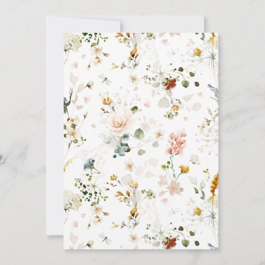 Wildflower Garden Seating Chart Table Number Name  招待状 (裏面)