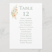 Wildflower Garden Table Number Seating Chart Cards (正面)