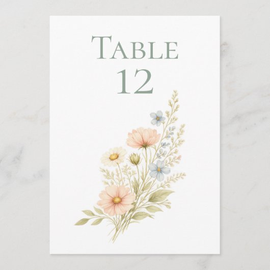 Wildflower Garden Table Number Sign (正面)
