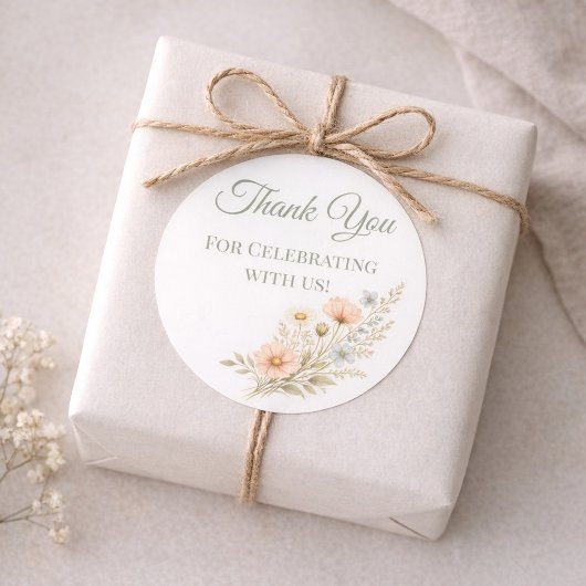 Wildflower Garden Thank You ラウンドシール