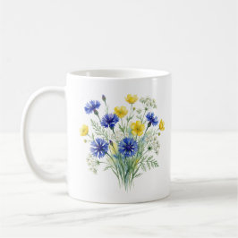 Wildflower Garden Watercolor Art コーヒーマグカップ