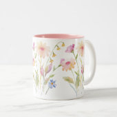 Wildflower Garden Watercolor Floral Two-Tone Coffe ツートーンマグカップ (正面右)