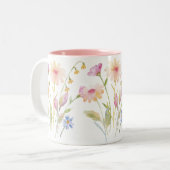 Wildflower Garden Watercolor Floral Two-Tone Coffe ツートーンマグカップ (正面左)