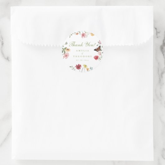 Wildflower Garden Wedding ラウンドシール (バッグ)