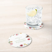 Wildflower Garden Wedding ラウンドペーパーコースター (インサイチュ)